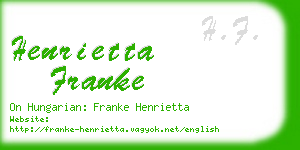 henrietta franke business card